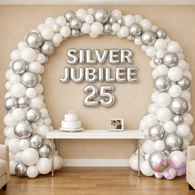 Silver Jubilee Balloon Decoration