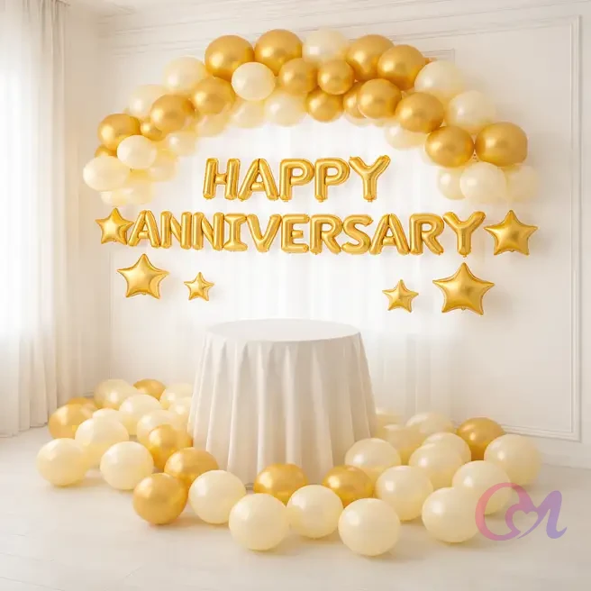 Golden Anniversary Balloon Decor image 3