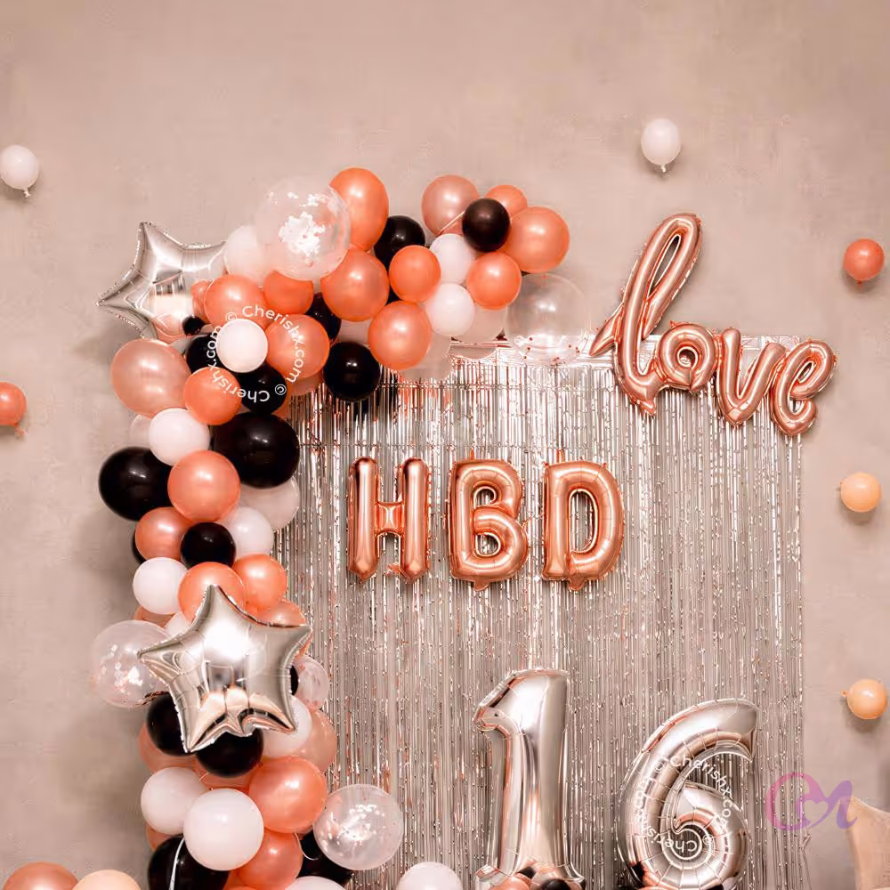 Romantic Rose Gold Birthday Decore image 3