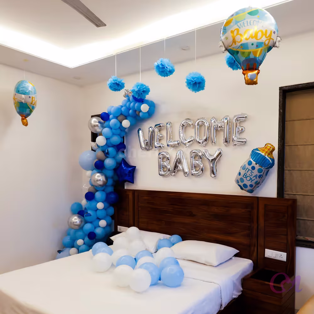 Blue-Themed Welcome Baby Room Decor image 3