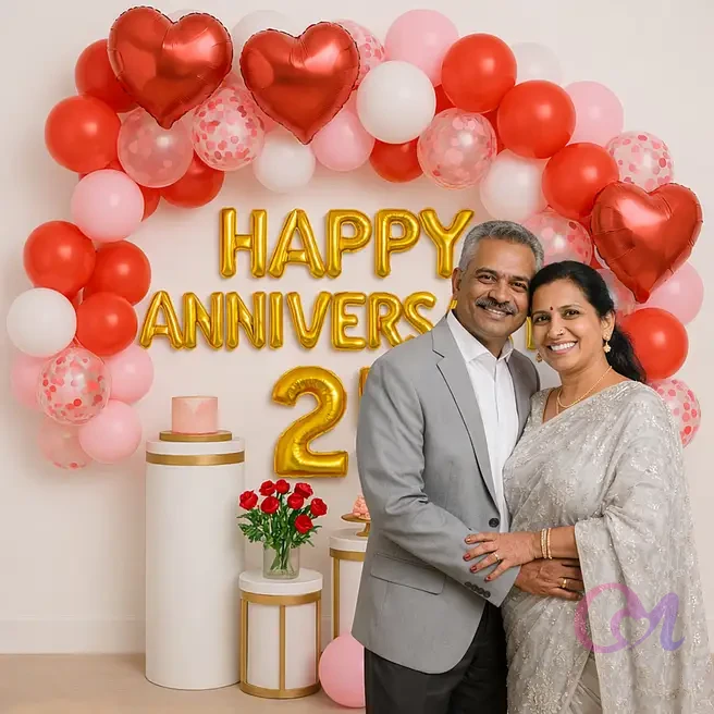 Happy Anniversary Numeric Balloon Decor image 3