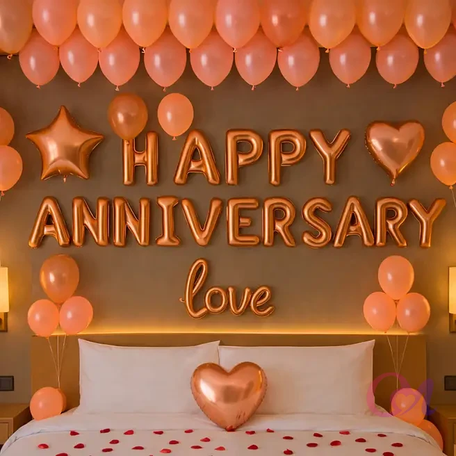 Blush Romance Anniversary Balloon Decor image 3