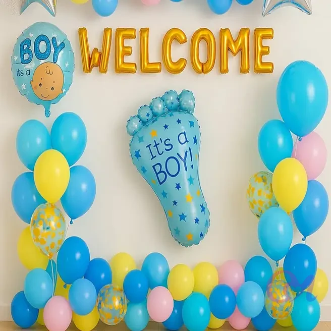 Colourful Welcome Baby Balloon Decor image 3