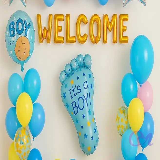 Colourful Welcome Baby Balloon Decor image 4
