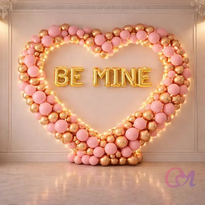 Be Mine Glowing Heart Balloon Frame image 4