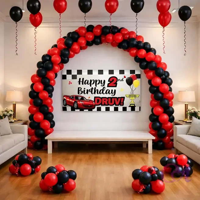 Racing Car Birthday Balloon Decor