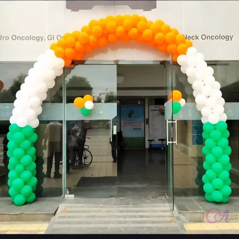 Balloon Setup For Independence Day Decor